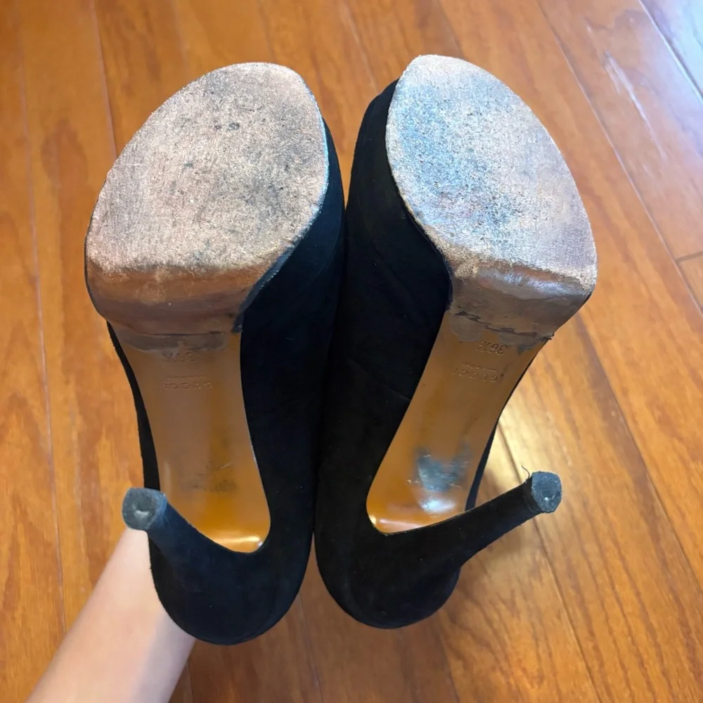 Gucci Mary Jane Peep-Toe Platform Pump size 36.5 - Picture 7 of 8